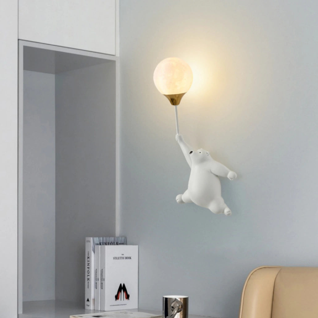 Aplique Infantil LED Blanco Diseño Oso para Dormitorio Infantil