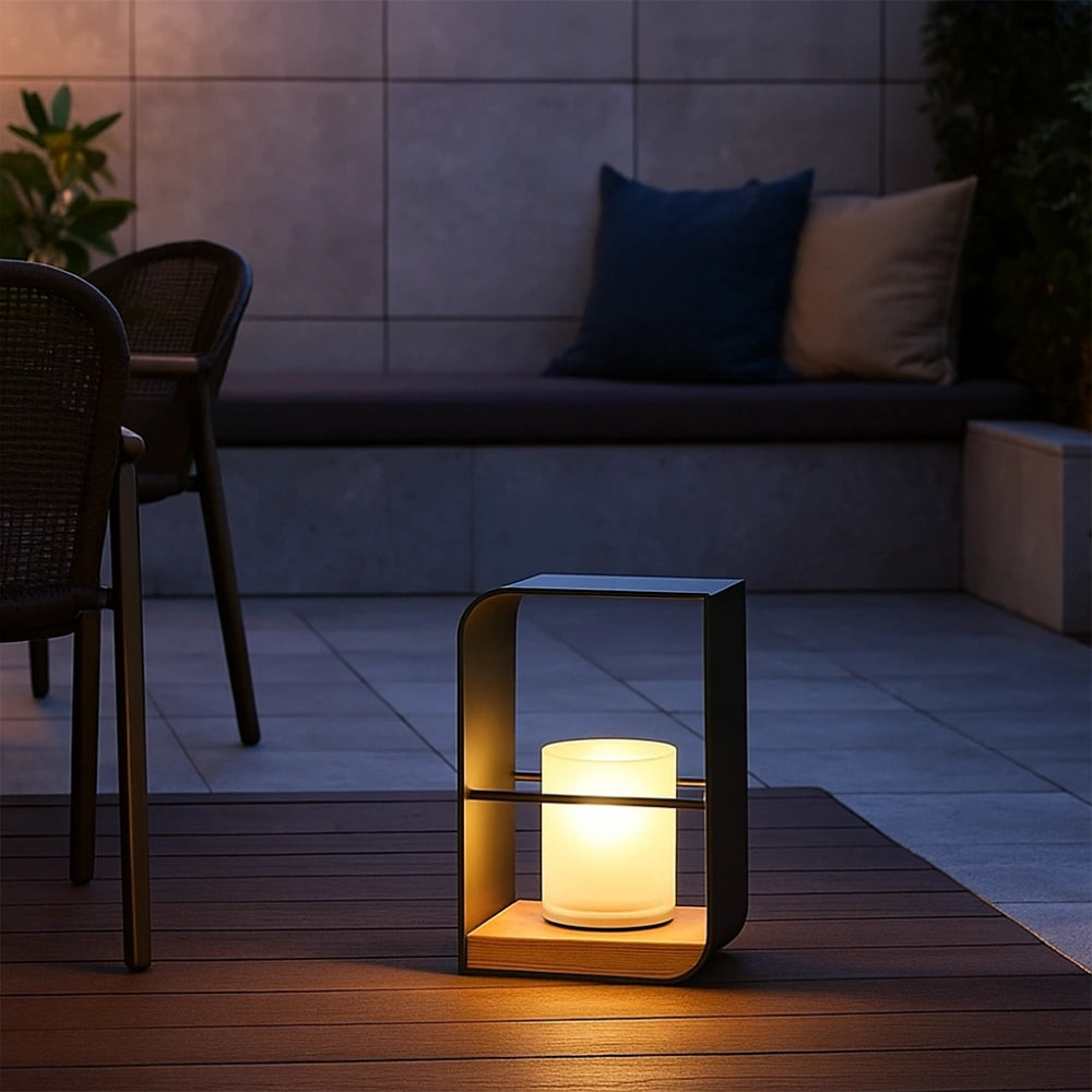 Lámpara Solar De Pie Rectangular Para Exterior