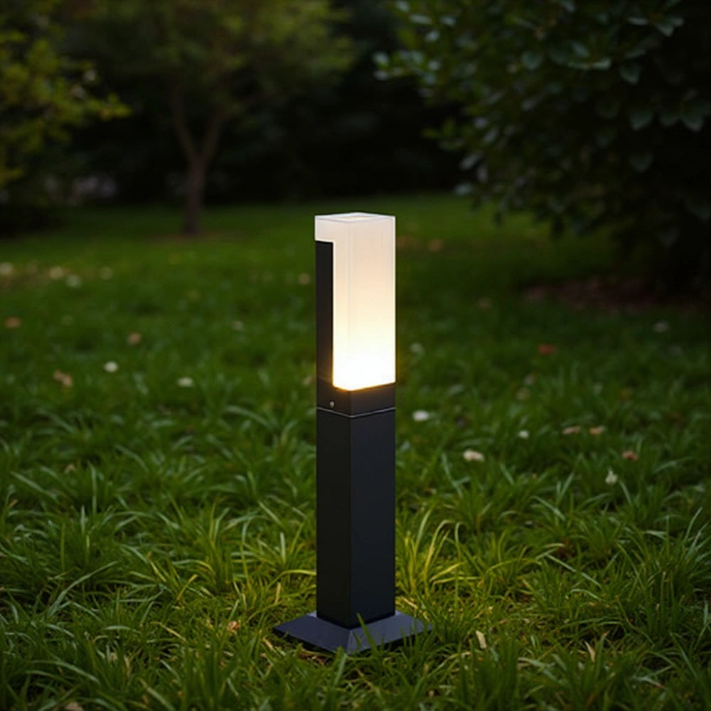 Baliza Solar LED con Estaca para Jardín, Diseño Minimalista Rectangular
