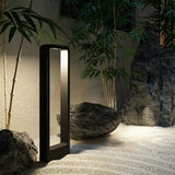 Baliza exterior LED moderna de diseño rectangular negra IP65 para jardín