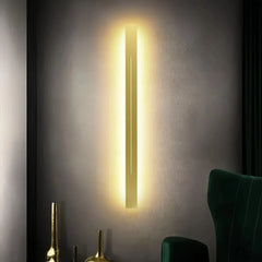 Aplique de pared alargado minimalista con LED de metal para salón