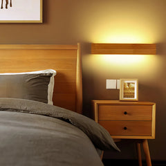 Aplique baño de madera LED rectangular para espejo moderno