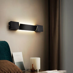 Aplique de Pared LED Giratorio Lineal Negro Minimalista