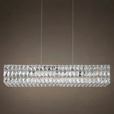 Lámpara colgante rectangular de cristal moderno con LED para comedor