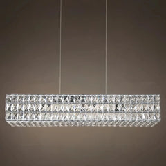Lámpara colgante rectangular de cristal moderno con LED para comedor