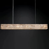Lámpara colgante rectangular de cristal moderno con LED para comedor