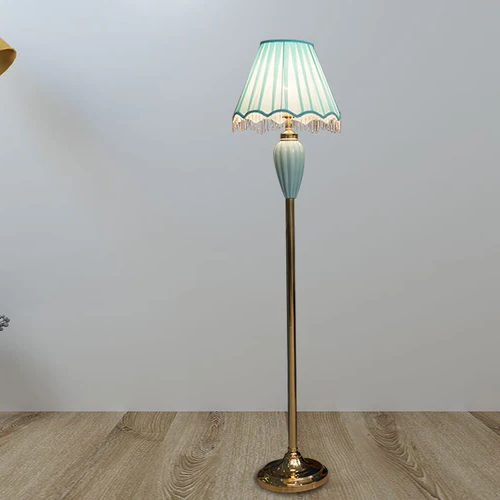 Blue Ceramic Corner Decorative Floor Lamp