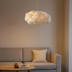 Lámpara Colgante de Diseño Nube Blanca Moderna con Luz Regulable en Tres Colores