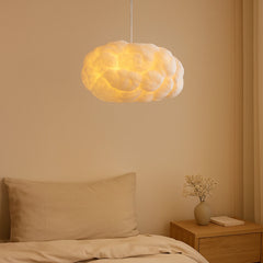 Lámpara Colgante de Diseño Nube Blanca Moderna con Luz Regulable en Tres Colores