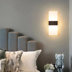Aplique pared rectangular minimalista LED de acrílico para dormitorio