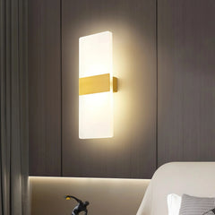 Aplique pared rectangular minimalista LED de acrílico para dormitorio