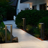 Baliza de jardín con diseño moderno IP65 de metal negro para caminos