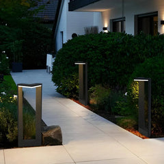 Baliza de jardin LED negra metal diseño moderno IP65
