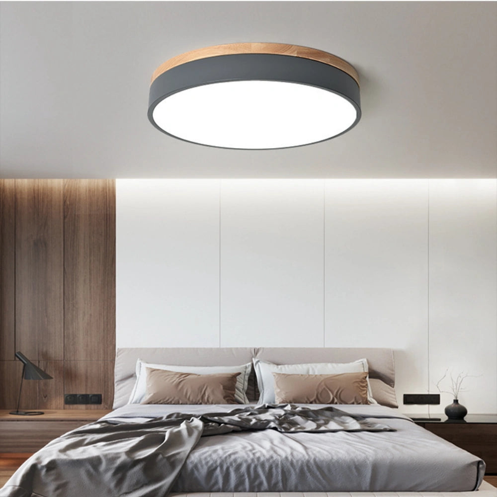 Plafón Redondo de Techo Nórdico Regulable de Metal para Dormitorio