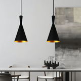 Lámpara colgante cónica moderna LED de metal para comedor