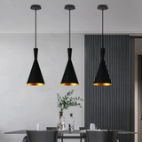 Lámpara colgante cónica moderna LED de metal para comedor