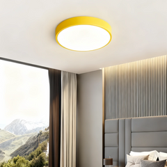 Plafón de techo redondo nórdico LED regulable en tonos Macaron para dormitorio