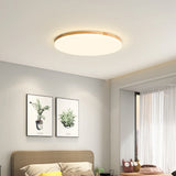 Plafón de techo redondo de madera LED nórdico para dormitorio