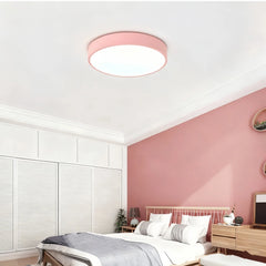 Plafón de techo redondo nórdico LED regulable en tonos Macaron para dormitorio