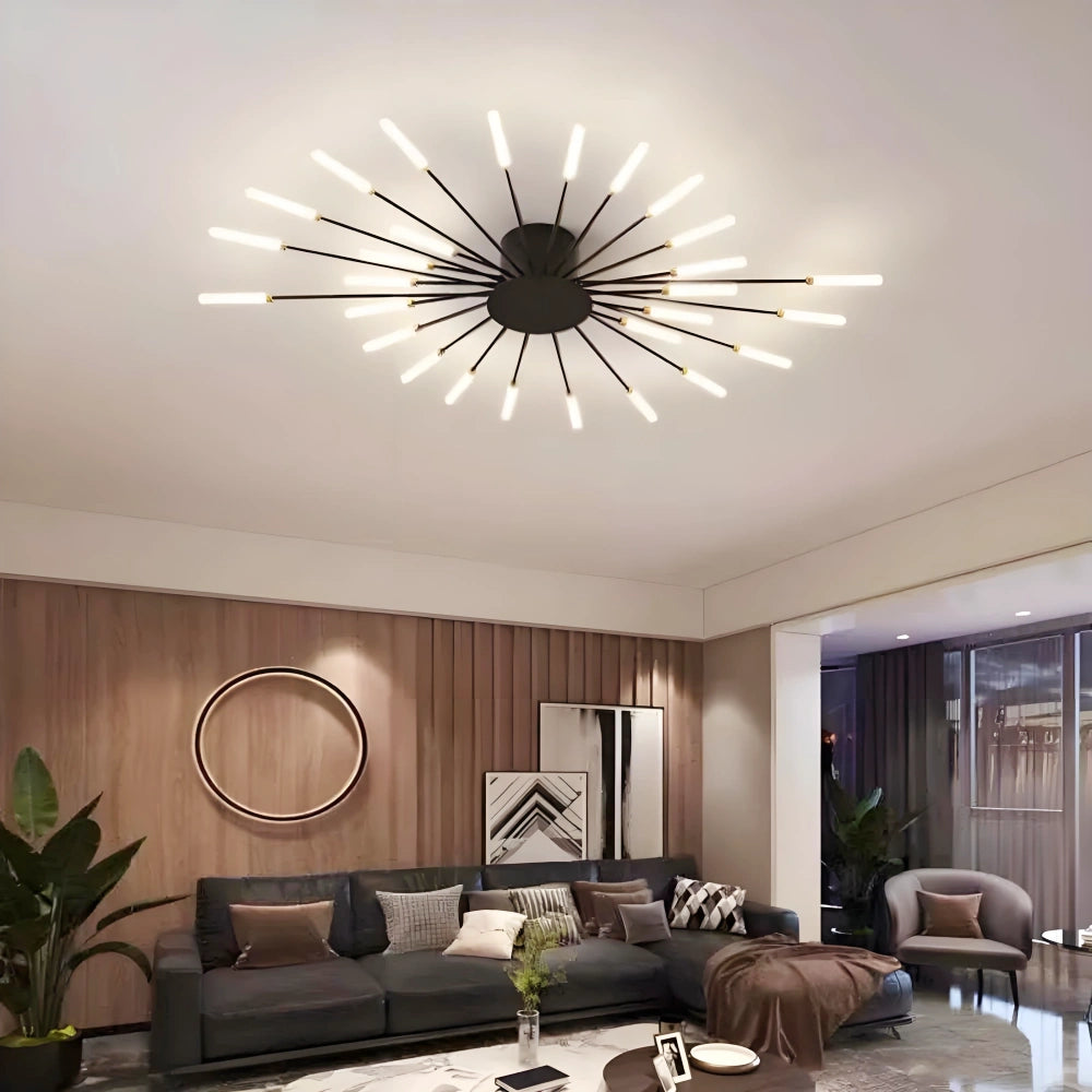 Lámpara de techo sputnik regulable moderna de metal para salón