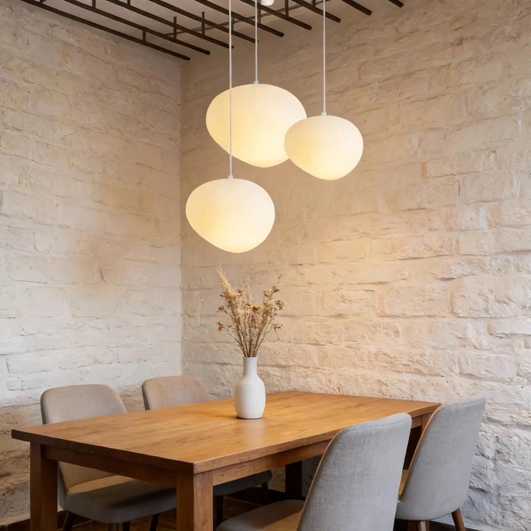 Lámpara colgante nórdica blanca LED de diseño orgánico para comedor
