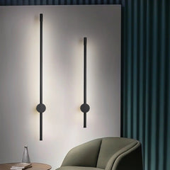 Aplique lineal de diseño minimalista con LED giratorio para salón negro