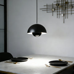 Lampara colgante tipo campana de metal diseño moderno regulable en altura para comedor