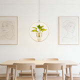 Lámpara Colgante con Plantas LED Circular de Diseño Moderno para Comedor