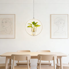 Lámpara Colgante con Plantas LED Circular de Diseño Moderno para Comedor