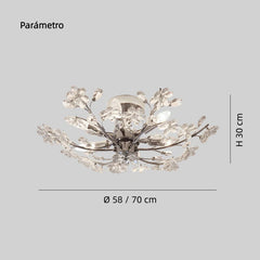 Lámpara de Techo De Cristal Floral Moderna Ajustable para Salón