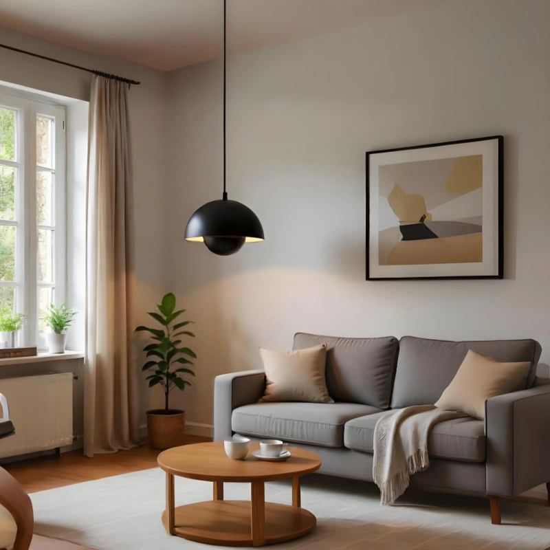 Lámpara Campana Colgante LED Regulable en Altura de Diseño Moderno para Comedor