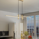 Lámpara colgante lineal moderna led regulable con focos para isla de cocina