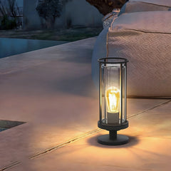 Farol Sobremuro Exterior Solar LED IP65 para Jardín Negra Moderna