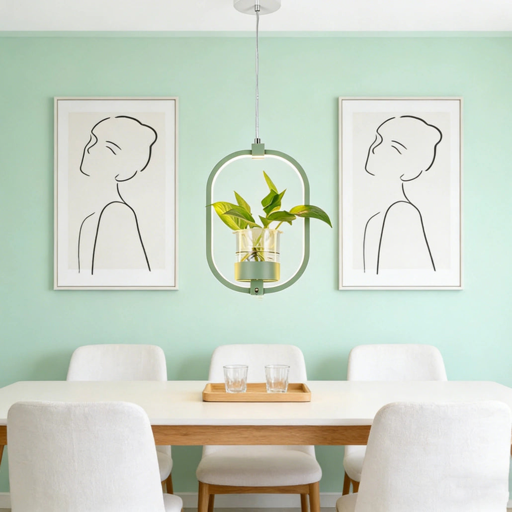 Lámpara Colgante con Plantas LED Moderna Ovalada para Comedor