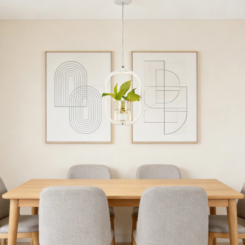 Lámpara Colgante con Plantas LED Moderna Ovalada para Comedor