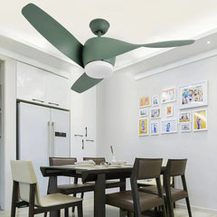 Ventilador de techo con luz 3 aspas diseño nórdico LED silencioso motor DC 132 cm salón
