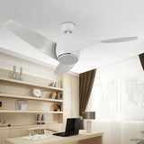Ventilador de techo con luz 3 aspas diseño nórdico LED silencioso motor DC 132 cm salón