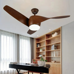 Ventilador de techo con luz 3 aspas diseño nórdico LED silencioso motor DC 132 cm salón