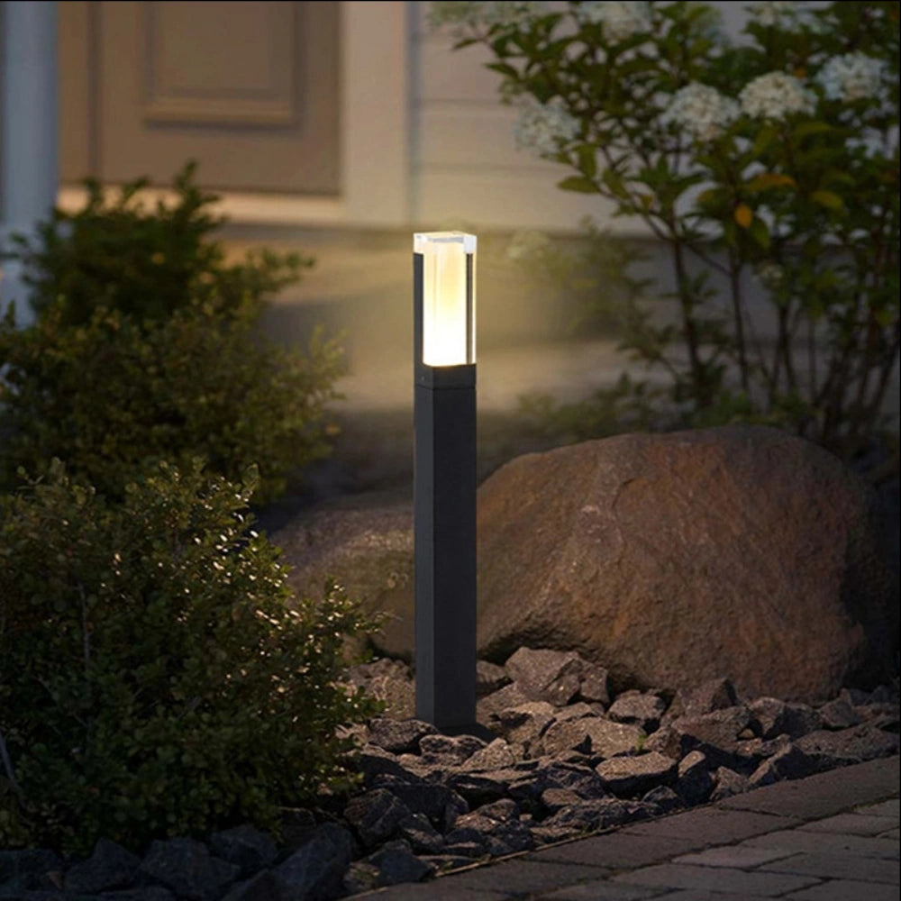 Baliza LED Solar Exterior IP65 Diseño Minimalista para Jardín Negra
