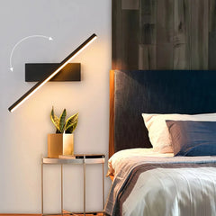 Aplique de pared giratorio alargado moderno para dormitorio