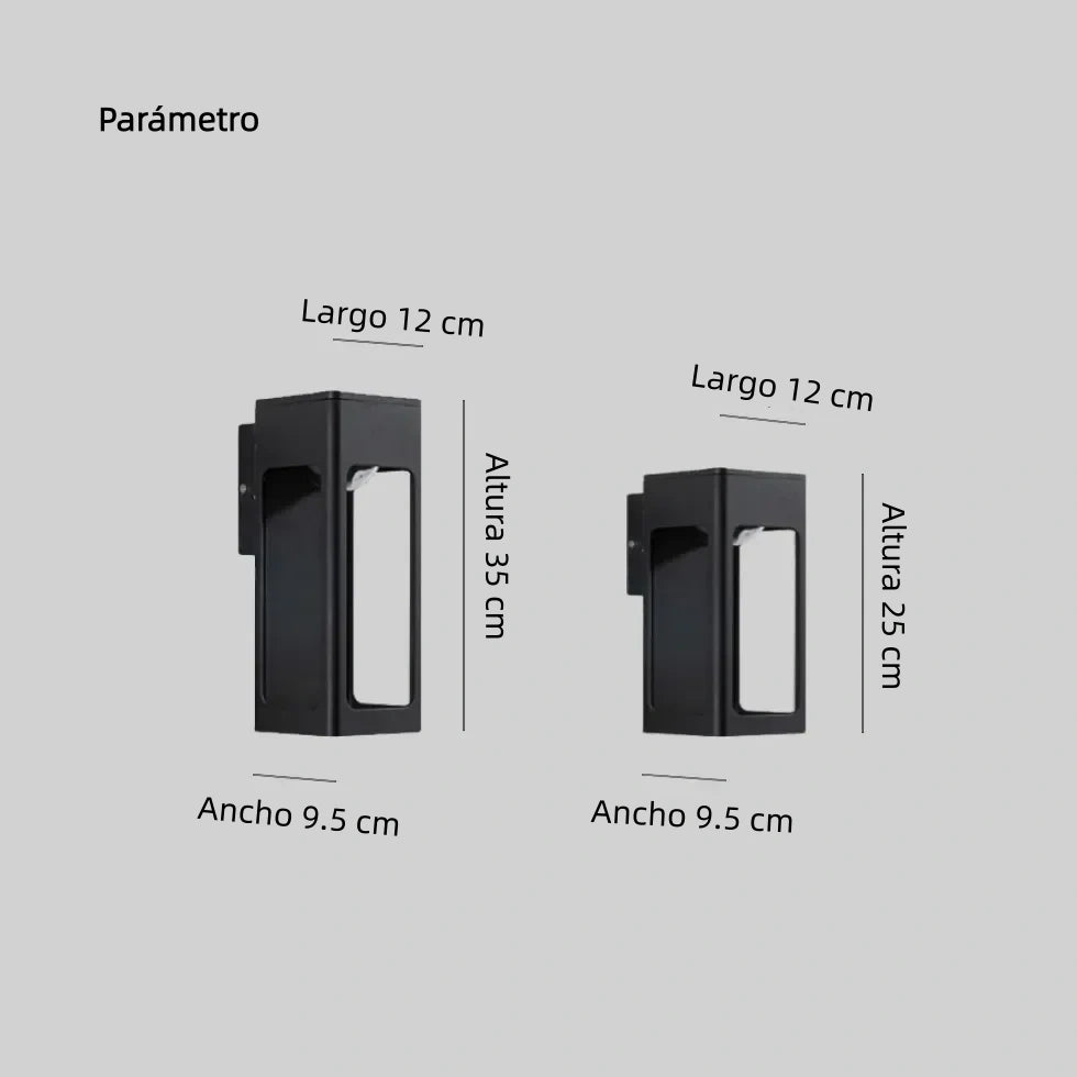 Aplique Exterior LED Rectangular de Aluminio Impermeable