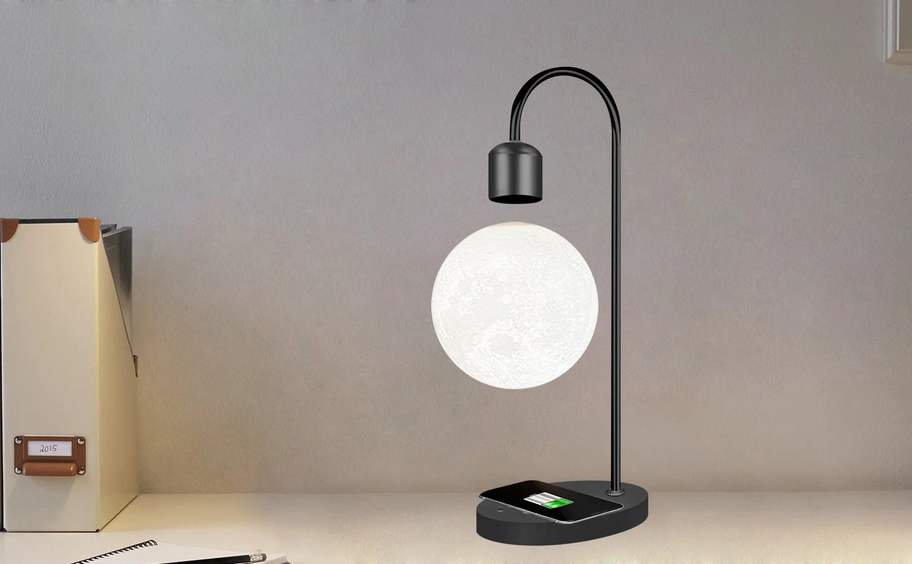 Levitating Moon Lamp with Wireless Charger