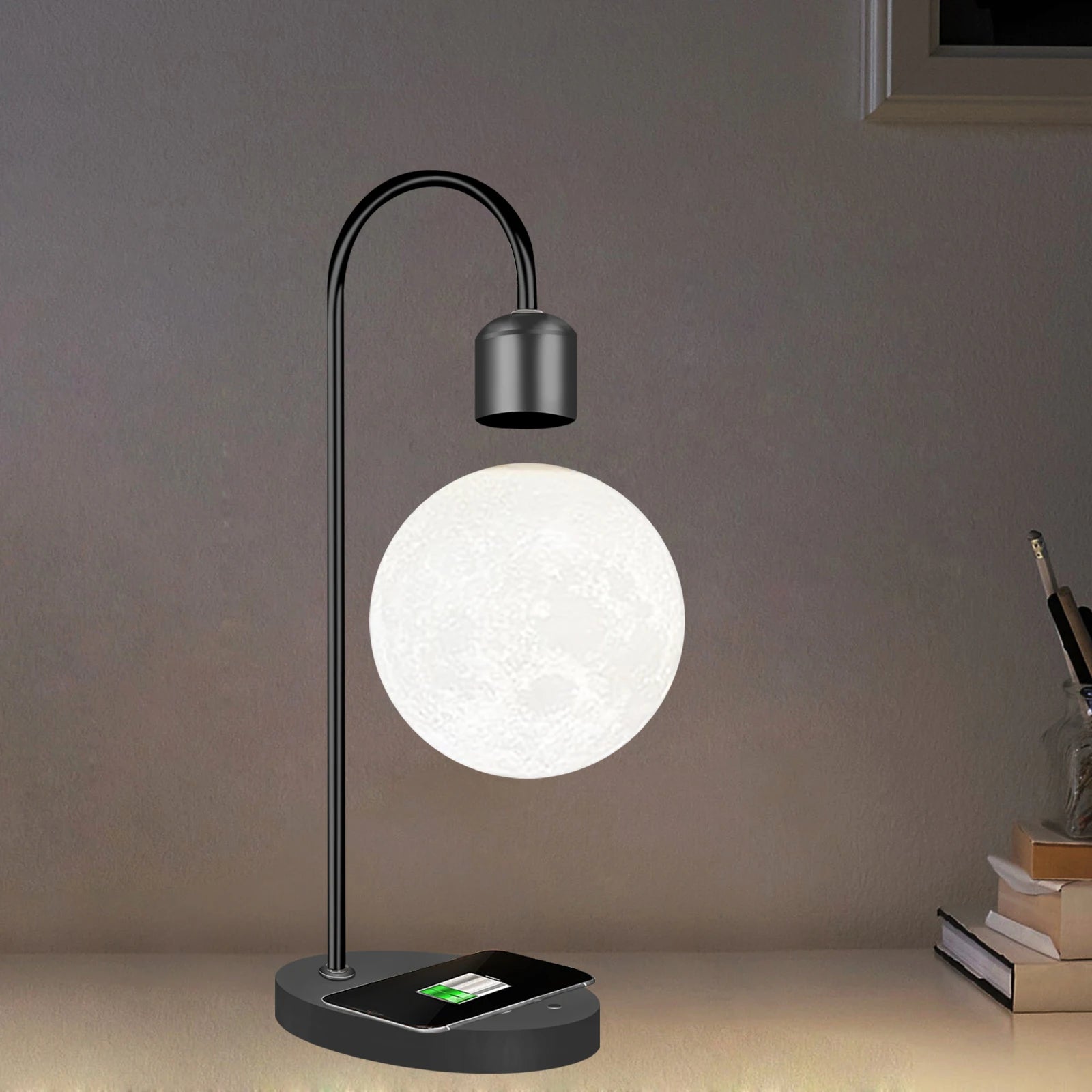 Levitating Moon Lamp with Wireless Charger