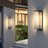 Aplique de pared exterior solar rectangular moderno LED IP65 para jardín