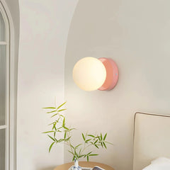 Aplique de pared con esfera de vidrio macaron moderno para dormitorio