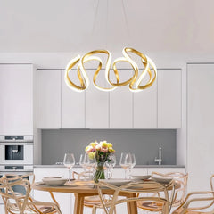 Lámparas colgantes de diseño irregular moderno de metal con LED regulable comedor