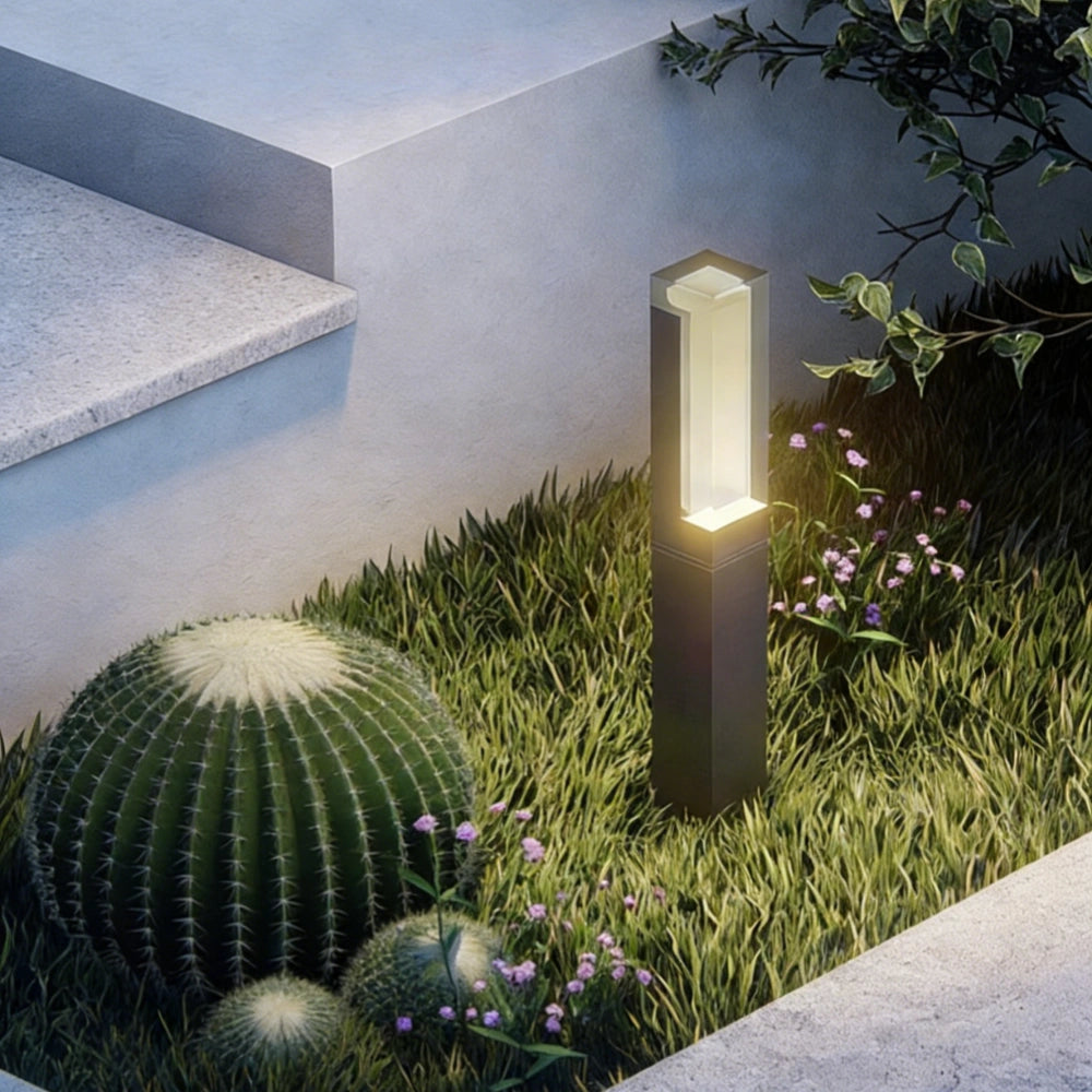 Baliza De Exterior Jardin LED Minimalista Con Sensor IP65 Negra