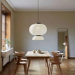 Lámpara de papel colgante blanca estilo Japandi LED para comedor