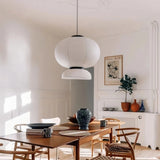 Lámpara de papel colgante blanca estilo Japandi LED para comedor
