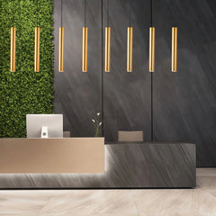 Lámpara colgante tubular LED minimalista para cocina moderna